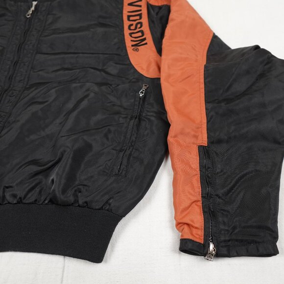 Harley Davidson Motorcycle Bomber Jacket Men's XXL Embroidered Spellout Logo - Picture 6 of 12